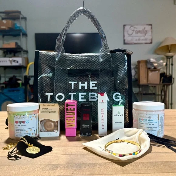 Zenana Clear Shimmer Plastic Stadium Approved Tote Bag Loaded Designer Goodies - Picture 1 of 16